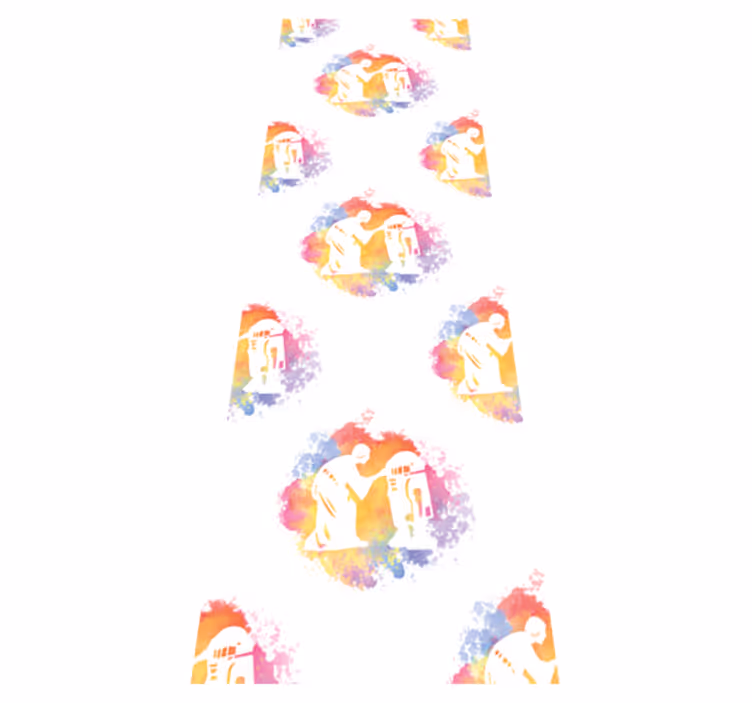 Bedroom carpet cosmic girl vibrant collage design - TenStickers