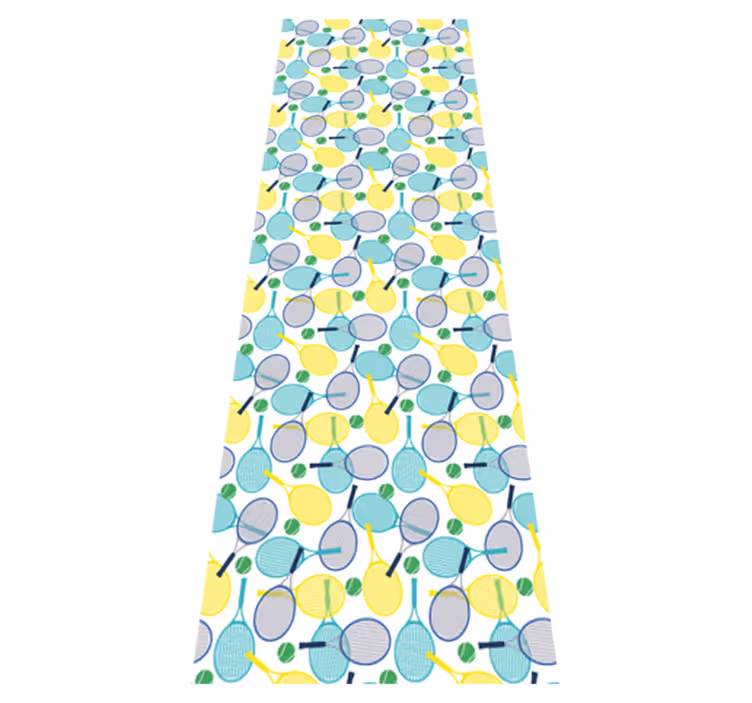 Bedroom carpet with colorful racquet patterns - TenStickers