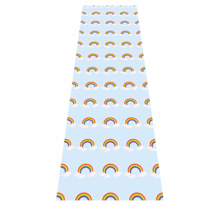 Colorful rainbow and clouds bedroom carpet - TenStickers