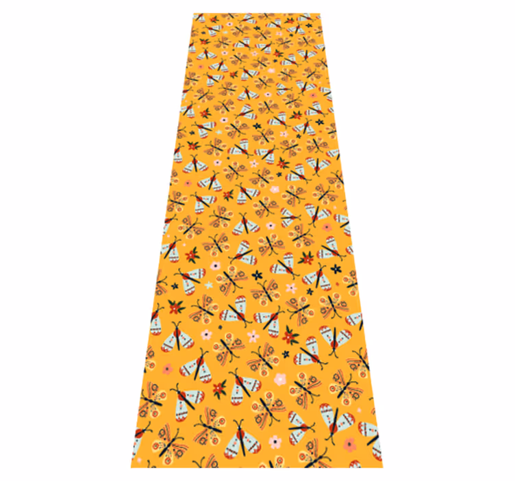 Bedroom carpet with hand-drawn butterflies design - TenStickers