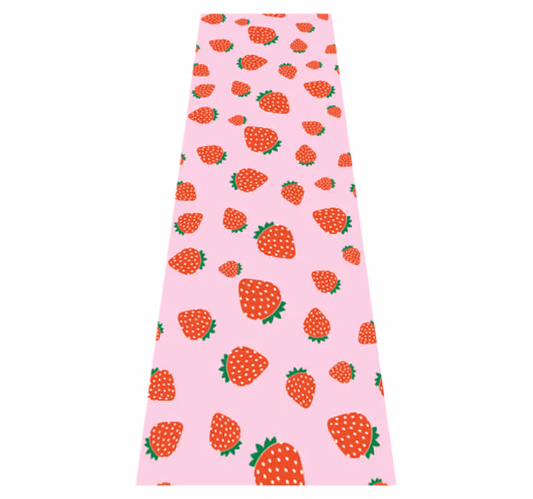 Strawberries pattern on pink background bedroom carpet - TenStickers