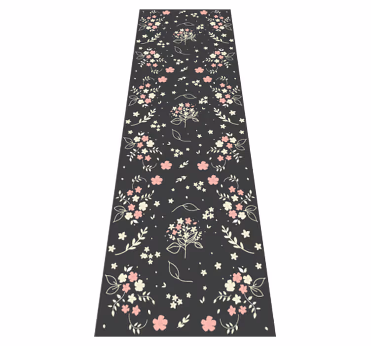 Bedroom carpet in gray with little pink accents - TenStickers