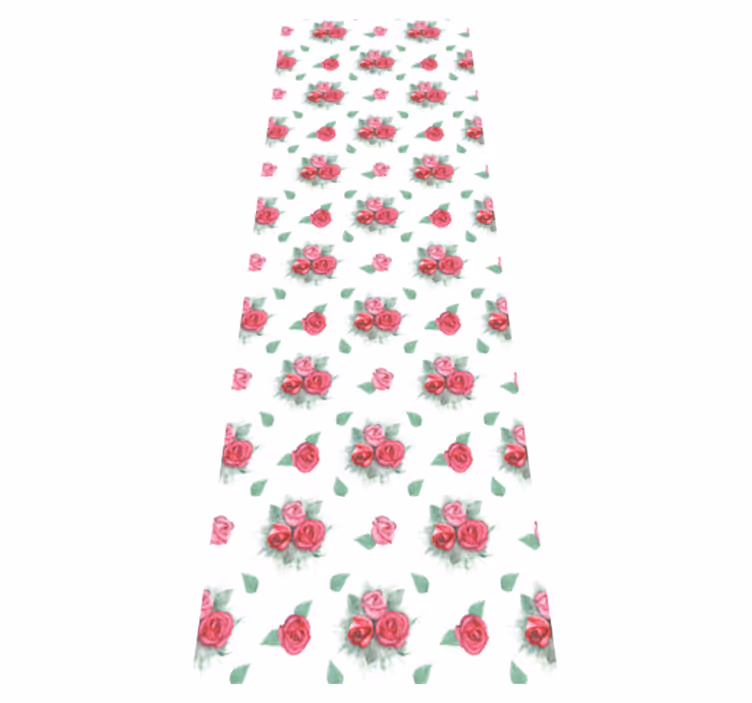 Bedroom carpet with pink and red roses pattern - TenStickers