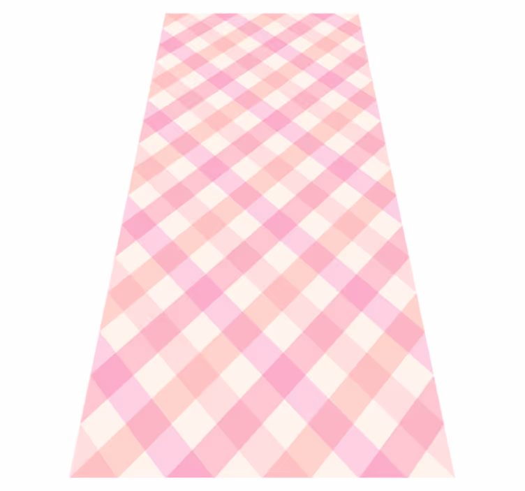 Pink checked pattern bedroom carpet - TenStickers