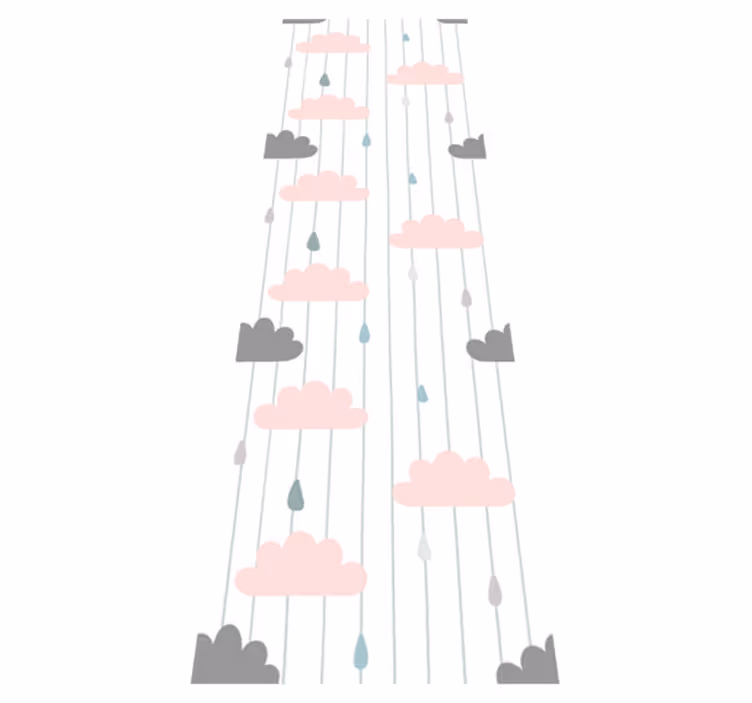 Bedroom carpet in pink and grey clouds - TenStickers