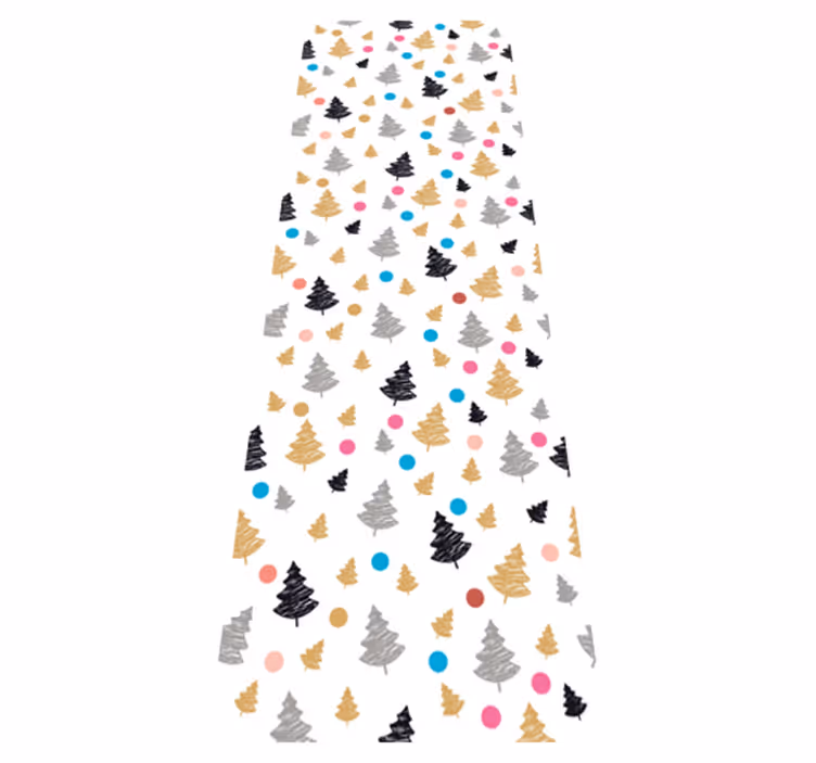 Bedroom carpet with colorful dots and tree design - TenStickers