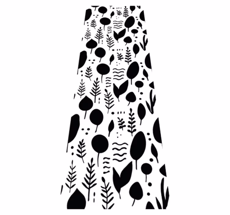 Bedroom carpet with black and white nature prints - TenStickers