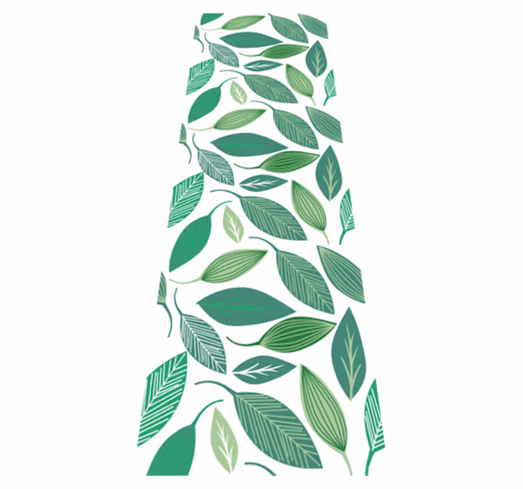 Bedroom carpet with green leaves nature pattern - TenStickers