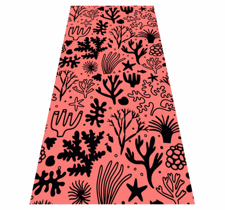 Bedroom carpet australian leaves in red and black - TenStickers