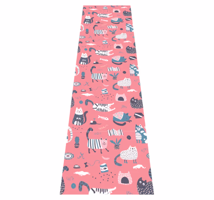 Bedroom carpet with nordic cats design - TenStickers