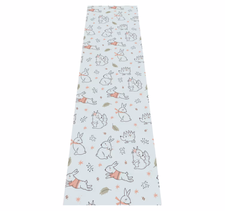 Bedroom carpet with flowers, squirrels, and rabbits - TenStickers