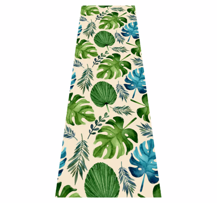 Bedroom carpet with tropical green leaf pattern - TenStickers