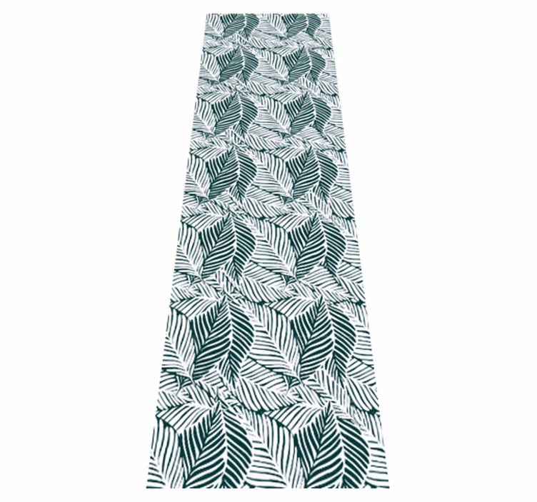 Bedroom carpet in green and white leaf design - TenStickers