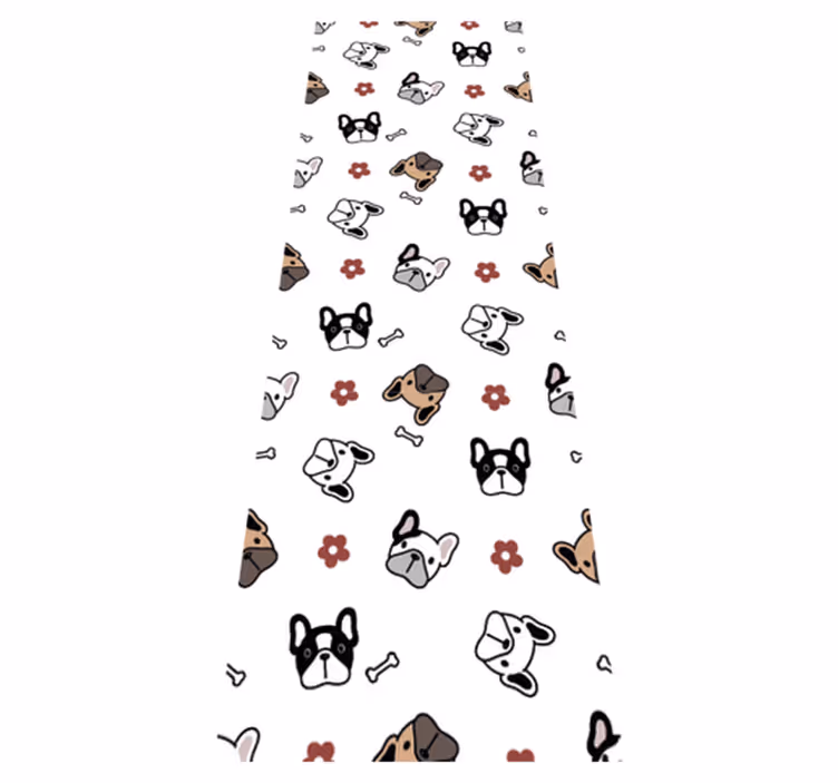 Bedroom carpet with flowers and french bulldogs - TenStickers
