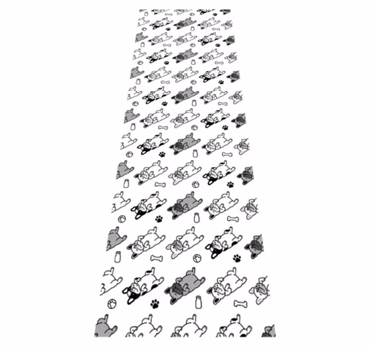 Bedroom carpet with black and gray dog pattern - TenStickers