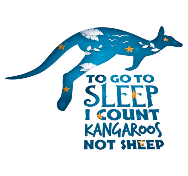 Bedroom carpet sleep count kangaroo - TenStickers