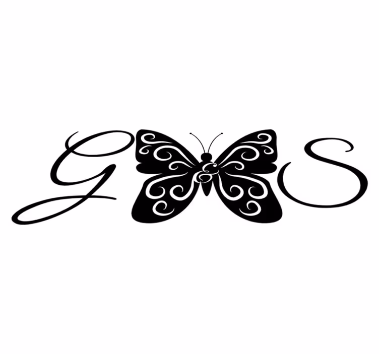 Bedroom carpet butterfly with letters - TenStickers