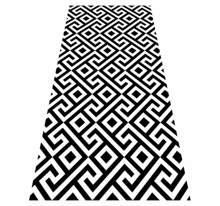 Nordic rug with a black and white geometric design - TenStickers