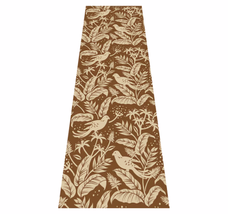 Nordic rug with golden and brown birds - TenStickers