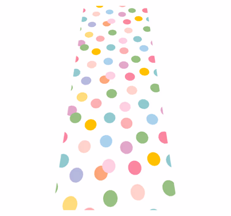 Nordic rug with colorful painted dots on white - TenStickers