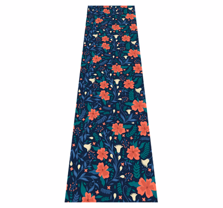 Nordic rug with artistic floral design - TenStickers