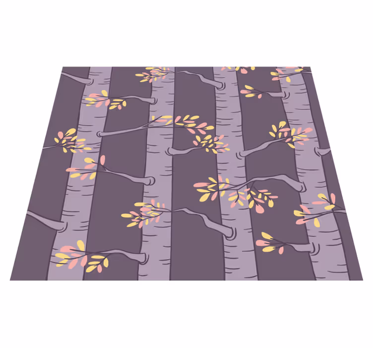 Nordic rug forest wallpaper with nordic trees - TenStickers