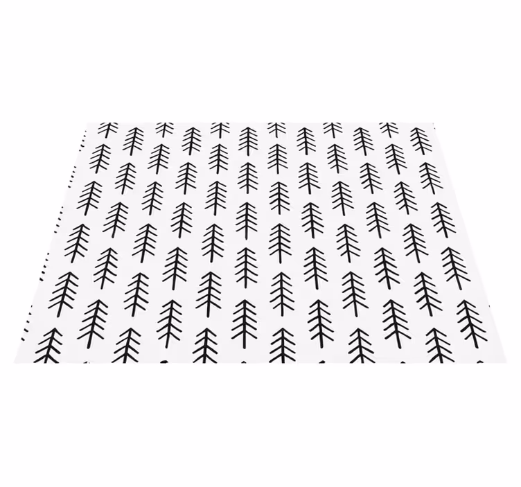 Nordic rug black ink pines - TenStickers