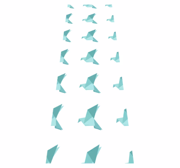 Nordic rug with paper birds design - TenStickers