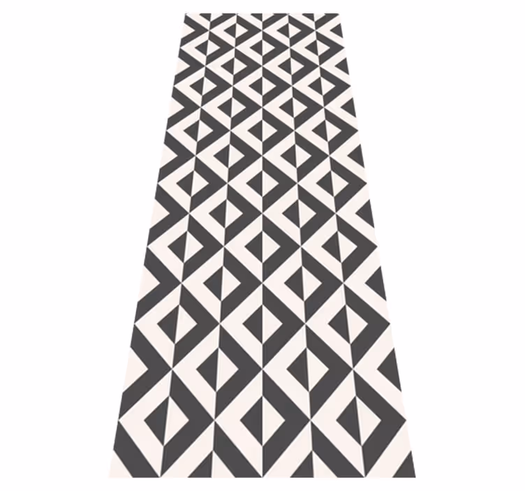 Nordic rug in geometric black and white design - TenStickers