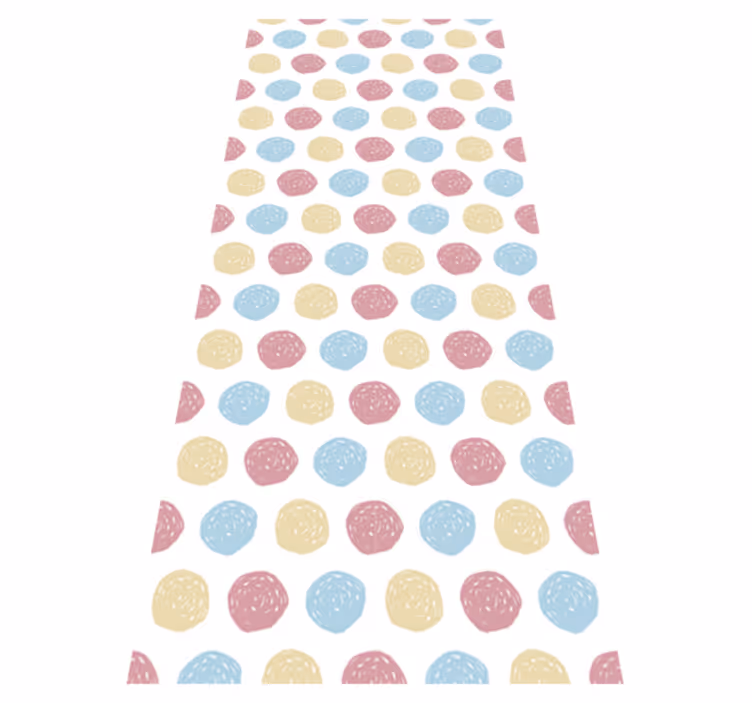 Nordic rug in pastel polka dot design - TenStickers