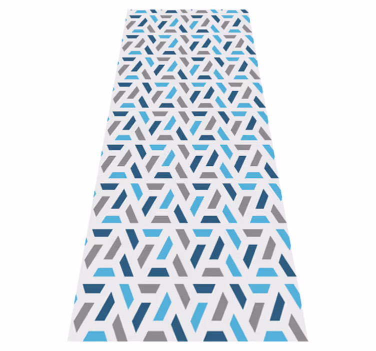 Nordic rug with blue and green geometric design - TenStickers