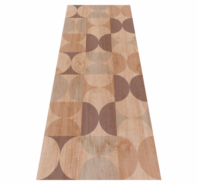 Nordic rug in brown geometric wood pattern - TenStickers