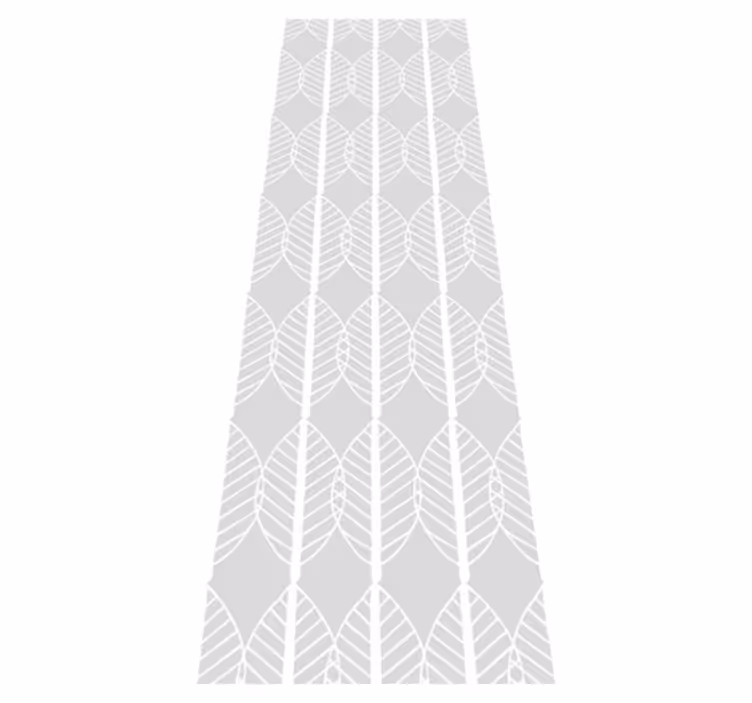 Nordic rug with white leaf pattern on grey - TenStickers