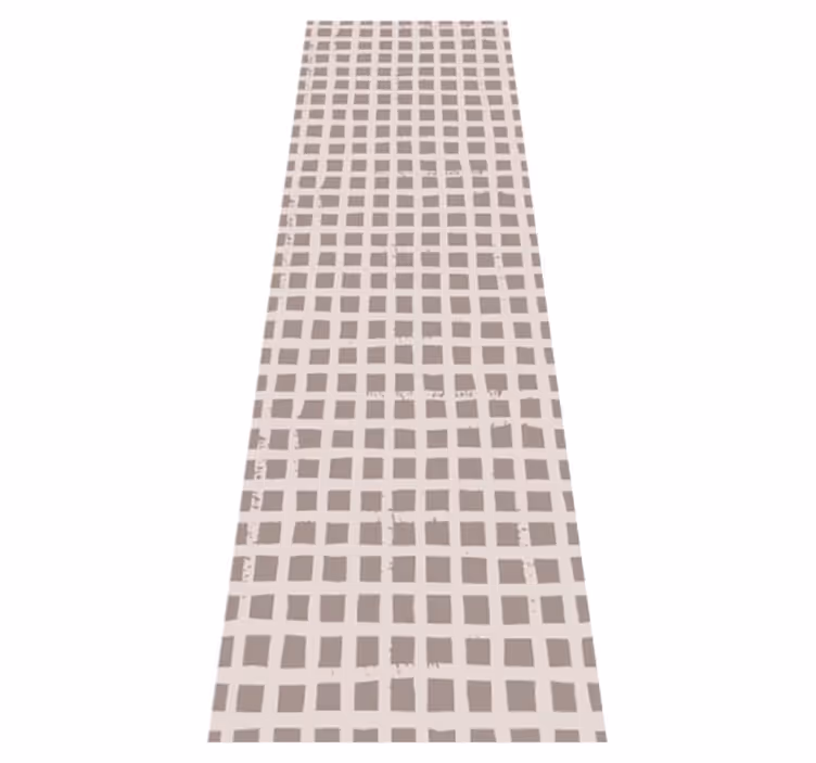 Nordic rug with checked pattern in warm brown - TenStickers
