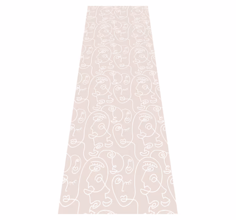 Nordic rug in pink and white pattern - TenStickers