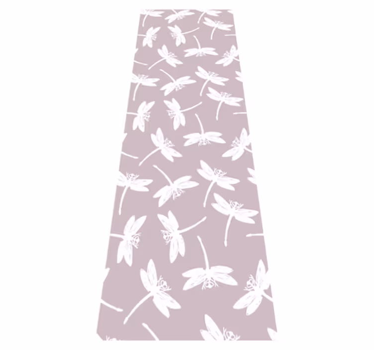 Nordic rug featuring a pink japandi dragonfly painting - TenStickers