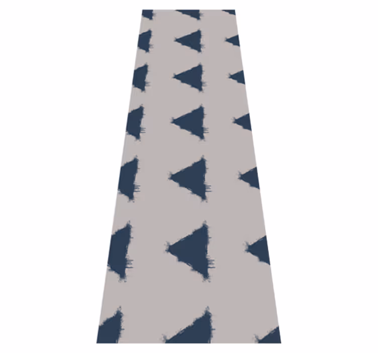 Nordic rug with blue japandi triangle pattern - TenStickers