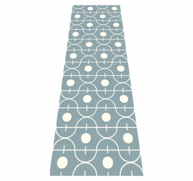 Nordic rug in blue japandi geometric pattern - TenStickers