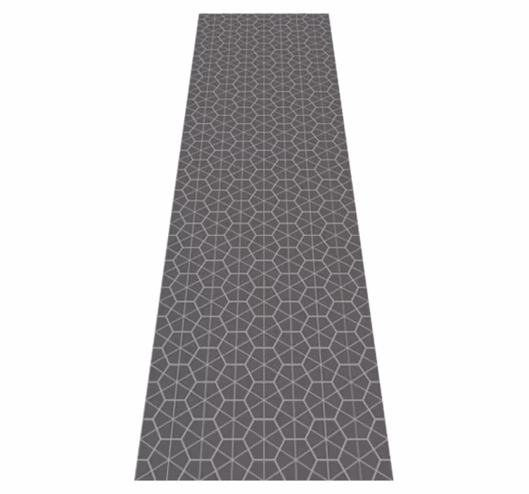Nordic rug with minimalistic hexagonal japandi pattern - TenStickers