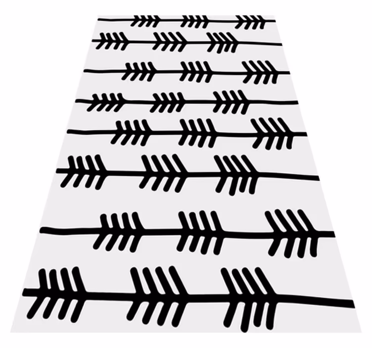 Nordic rug black abstract arrows on a white background - TenStickers