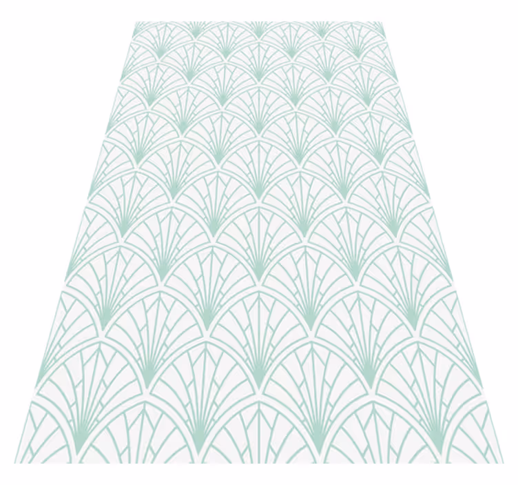 Nordic rug light aquamarine leaves on white - TenStickers