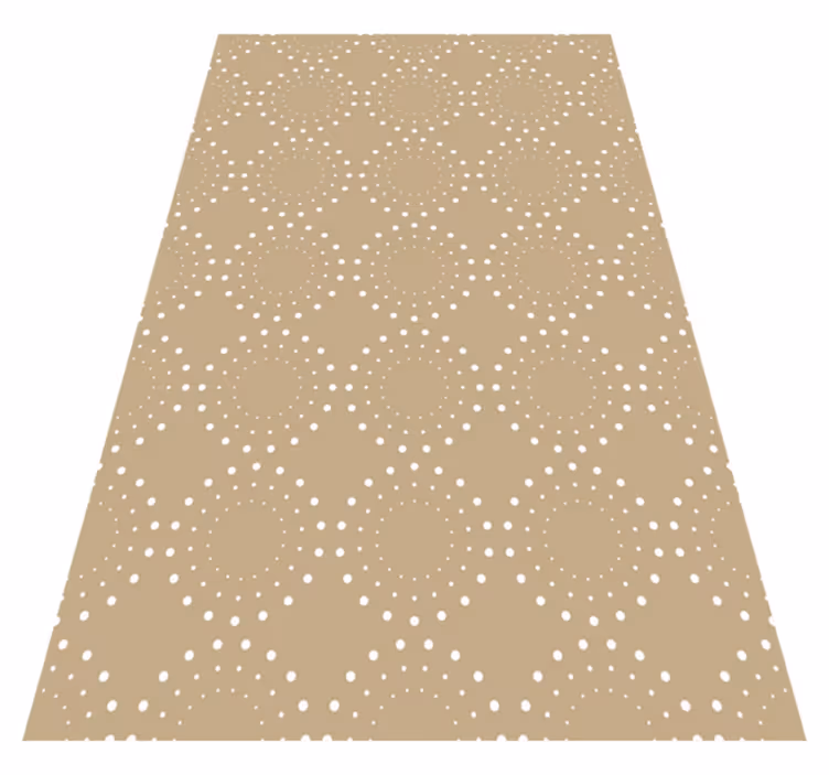 Nordic rug with light beige background and white circles - TenStickers