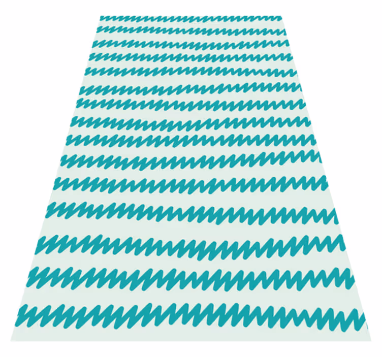 Nordic rug in aquamarine and white zigzag design - TenStickers