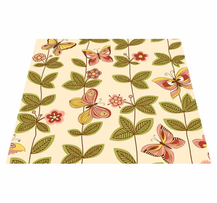 Nature rug with butterflies - TenStickers