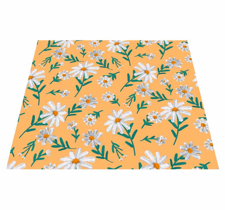 Nature rug daisy flower yellow background - TenStickers