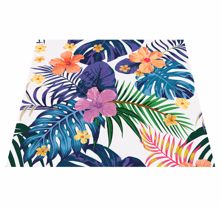 Nature rug with hawaiian colorful flowers design - TenStickers