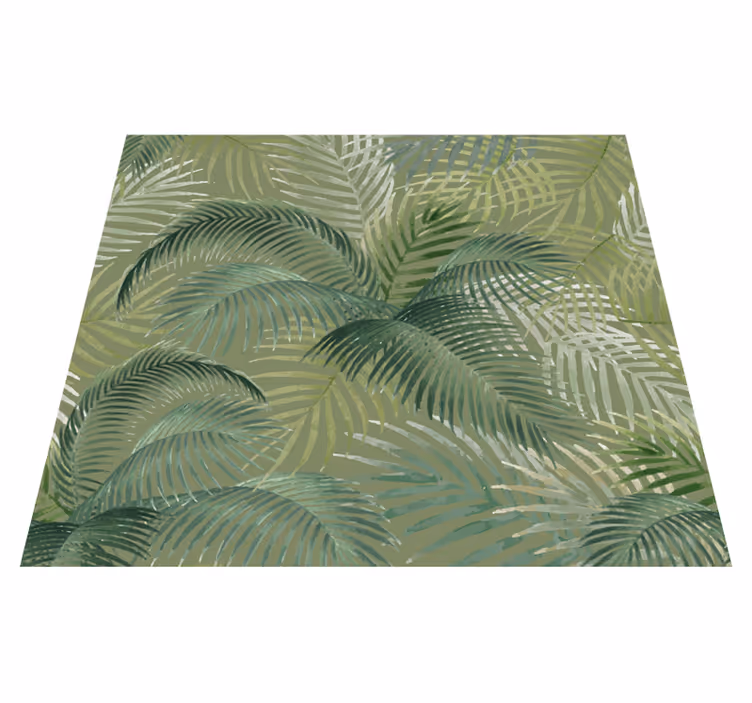 Nature rug with green leaves pattern - TenStickers