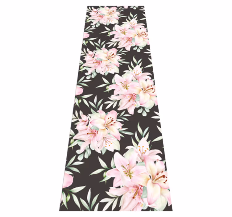 Nature rug watercolor lilies floral design - TenStickers