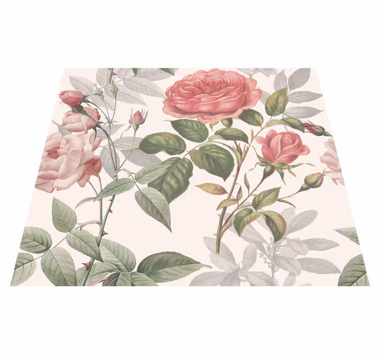 Nature rug with large roses - TenStickers