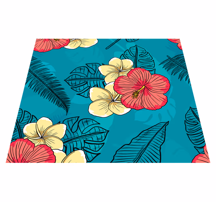 Nature rug with hawaiian blooms - TenStickers